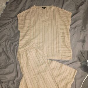 Jones New York Beige and Red Striped Apparel